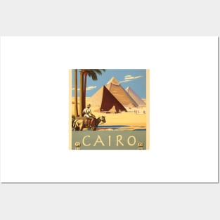 Cairo Egypt Pyramids Vintage Travel Poster Posters and Art